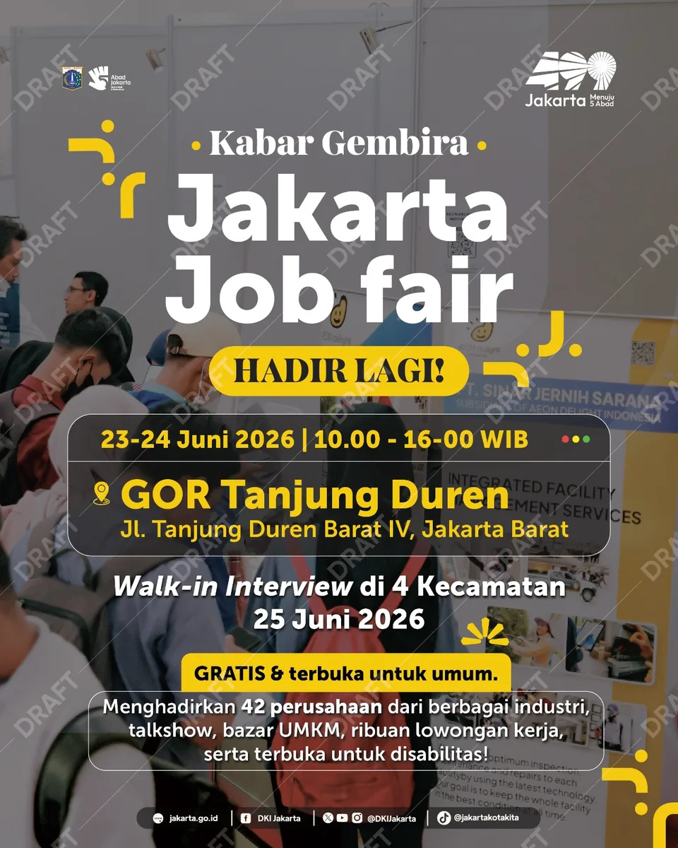 Job Fair Kabupaten Banyumas 2026 (Suku Dinas TKTE Wilayah Kabupaten Banyumas Barat) : 23-24 Juni 2026
